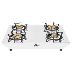 Faber high efficiency 4 Brass Burner with stainless steel top, ISI Certified gas stove, Manual Ignition,For LPG use only