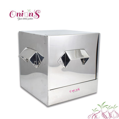 Onions Stainless Steel Cauka/Square/Cubic Idly cooker 4 plates with16 idli- Gas stove and Induction Stove Compactible, 1.5 liter, Silver