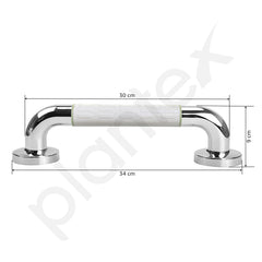 Plantex Non-Slip Toilet Support for Elderly People/304 Grade Stainless Steel Balance Support Grab Bar for Bathroom - Pack of 1 (Chrome & White)-5