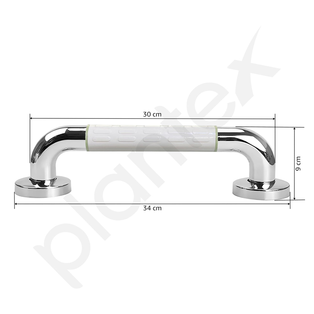 Plantex Non-Slip Toilet Support for Elderly People/304 Grade Stainless Steel Balance Support Grab Bar for Bathroom - Pack of 1 (Chrome & White)-5
