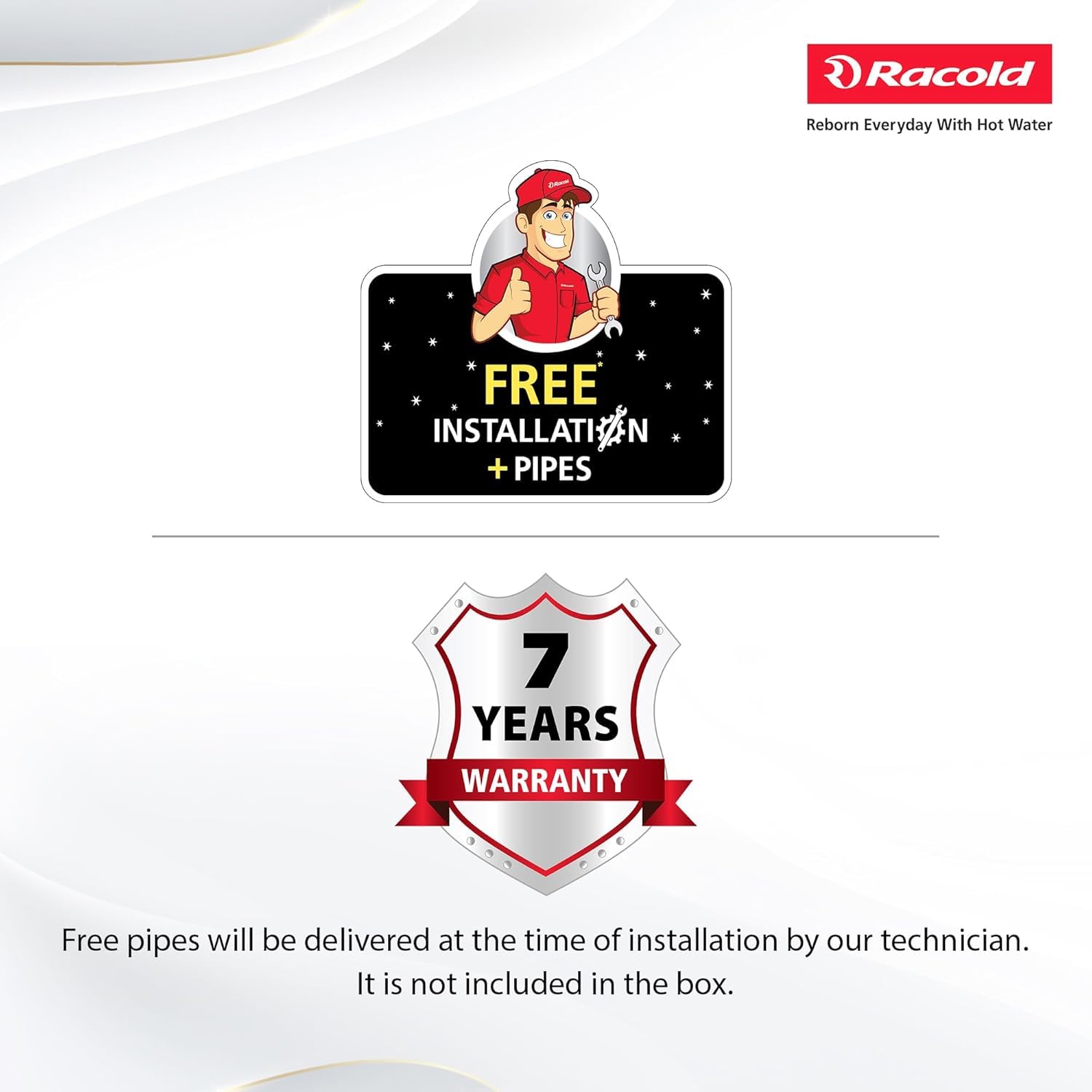 Racold Cdr Dlx 35Lt Horizontal (Right, Wall, White)