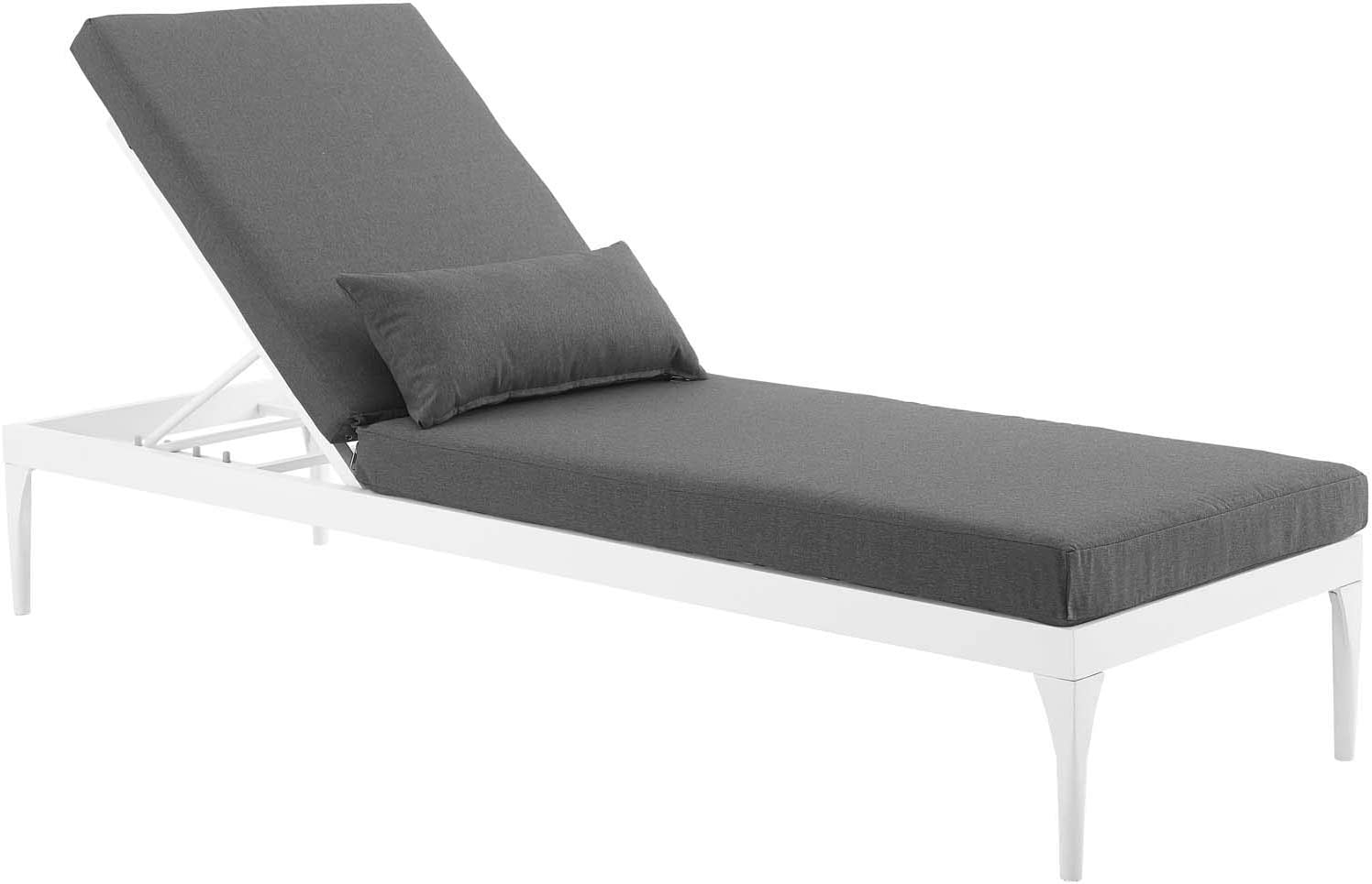 Garfield Outdoor Swimming Poolside Lounger (White + Dark Grey)
