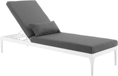 Garfield Outdoor Swimming Poolside Lounger (White + Dark Grey)