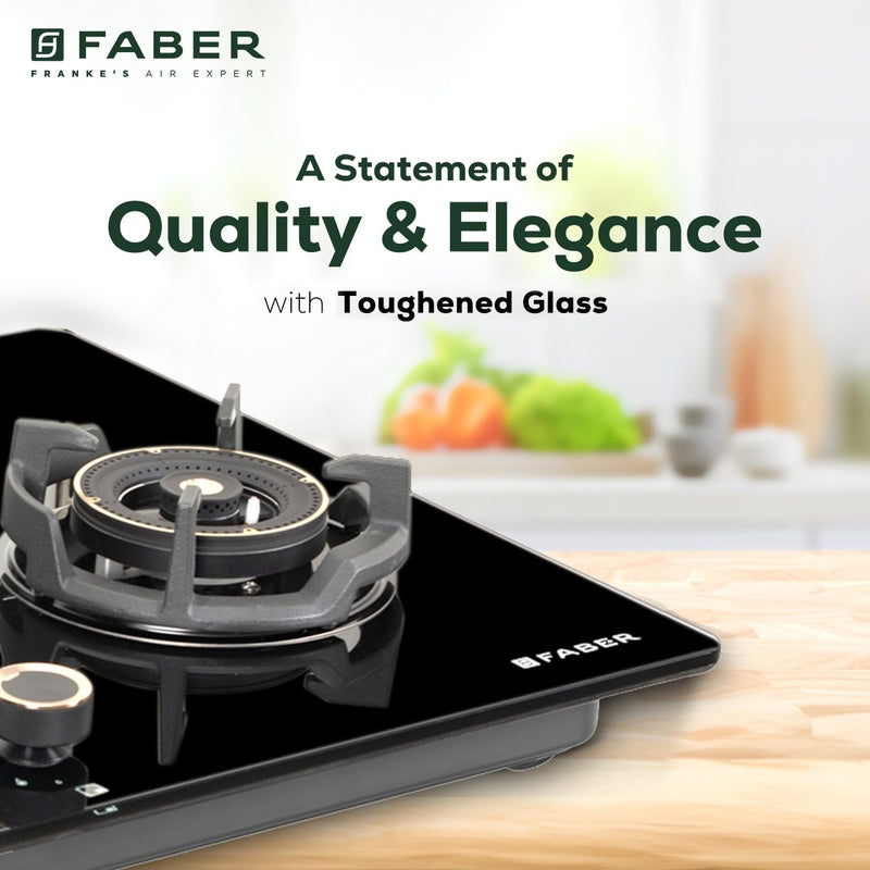 Faber 90Cm 4 Burner HOB|Auto Ignition|Built-In Or Hobtop|Flame Failure Device|Cast Iron Pan Support|Glass Matt Finish|Me