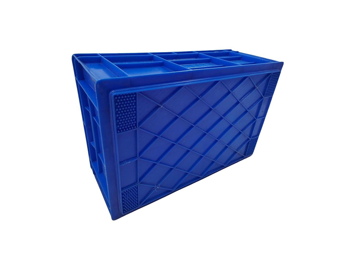 ARISTO Portable and Stackable Plastic Storage Container Box Crate 53200 SP designed for multipurpose storage Blue