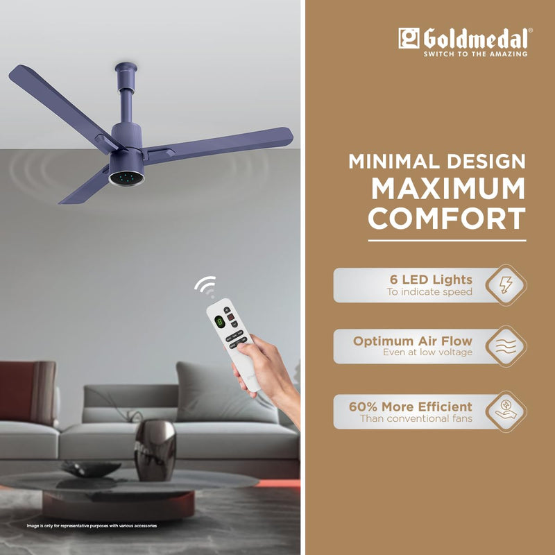 Goldmedal Spacio BLDC 1200mm Decorative 5 Star Rated Ceiling Fan-6