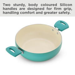 Hawkins 3 Litre Cook n Serve Casserole, Aqua Casserole with Glass Lid, Aqua Blue (IUC30G)
