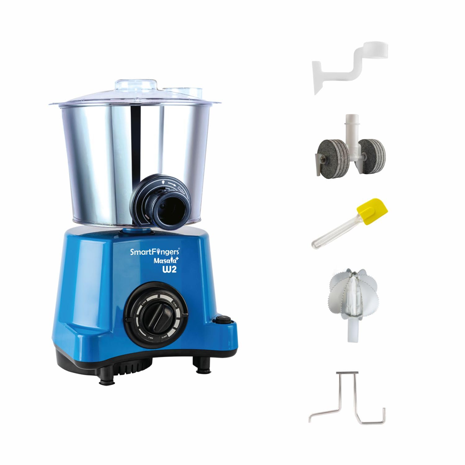 SmartFingers Comfort Plus Table Top Magic Wet Grinder 230V 50hz, 2 Liter, White, 2 Stone