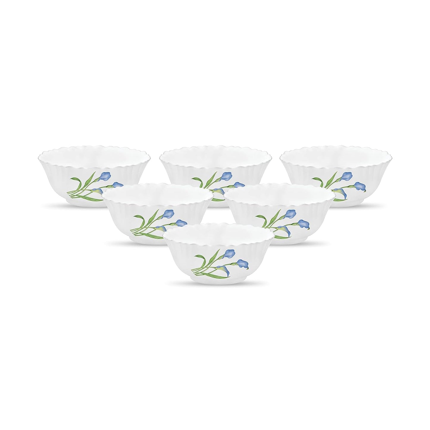 La Opala, Novo Collection, Opal Glass Vegetable Bowl Set 6 pcs, Tender Trio, White