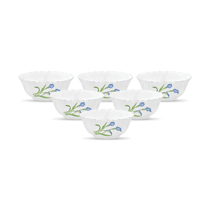 La Opala, Novo Collection, Opal Glass Vegetable Bowl Set 6 pcs, Tender Trio, White