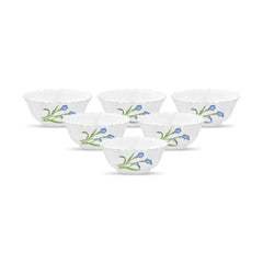 La Opala, Novo Collection, Opal Glass Vegetable Bowl Set 6 pcs, Tender Trio, White
