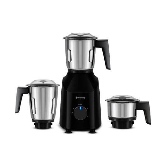 Atomberg Xiana 750 Watt Mixer Grinder | 3 Multipurpose Stainless Steel Jars | Coarse Mode for Silbatta-like Textures | Powerful Intelligent Motor | Easy Fault LED Indication | Gloss Black