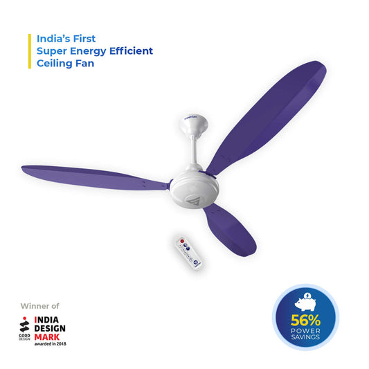 Superfan SuperX1 1200mm BLDC Ceiling fan for Home | India&#39;s 1&#39;st BLDC fan| BEE 5 Star Rated Energy Efficient BLDC Fan| 5 Year Warranty (Lilac)