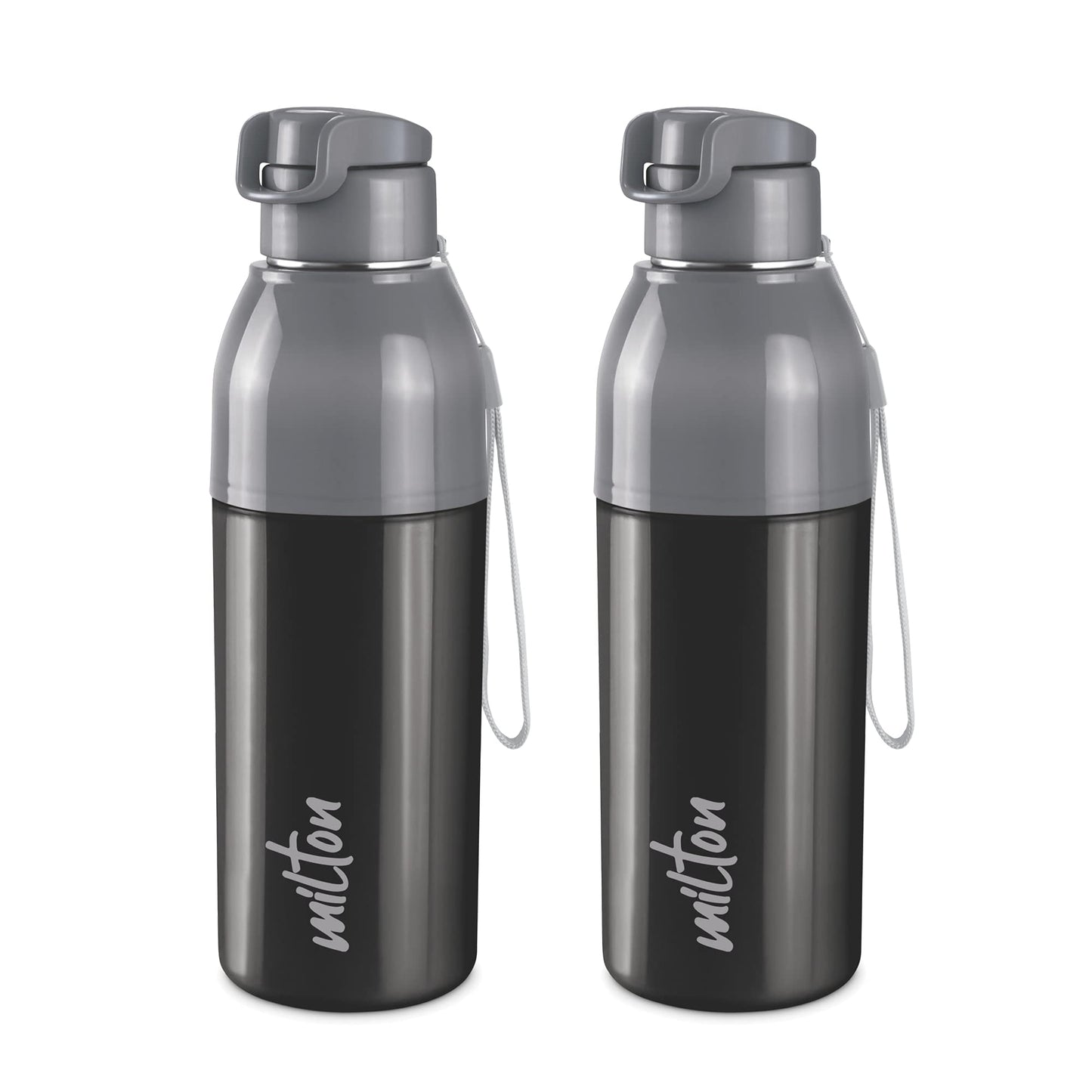 Milton Water Bottle Steel Convey 900 PU Insulated, Inner Stainless Steel Hot & Cold Bottle, 630 ml, Leak Proof, BPA Free, Ideal for Home, Office, Gym, Travelling, Black