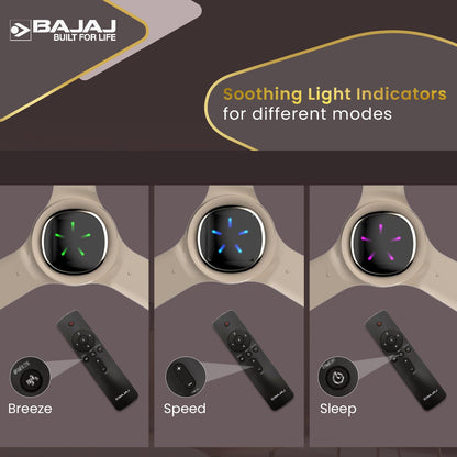 Bajaj Eurostos 1200 MM 5 Star Rated BLDC Ceiling Fans For Home | BEE Stars Rated Energy Efficient Ceiling Fan | ‎Remote Controlled | Soothing Colour Indication | 2 Years Warranty 【Bronze Mist】