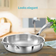 Hawkins Pro 26 cm Frying Pan, Triply Stainless Steel Fry Pan with Stainless Steel Handle, Silver (PSF26)