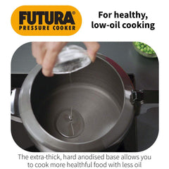 Hawkins Futura 4 Litre Pressure Cooker, Hard Anodised Pressure Cooker, Pan Cooker, Black (FP40)