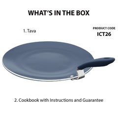 Hawkins Ceramic Nonstick Tava, 26 cm Diameter, Induction Paratha Tawa, Granite Griddle (ICT26)