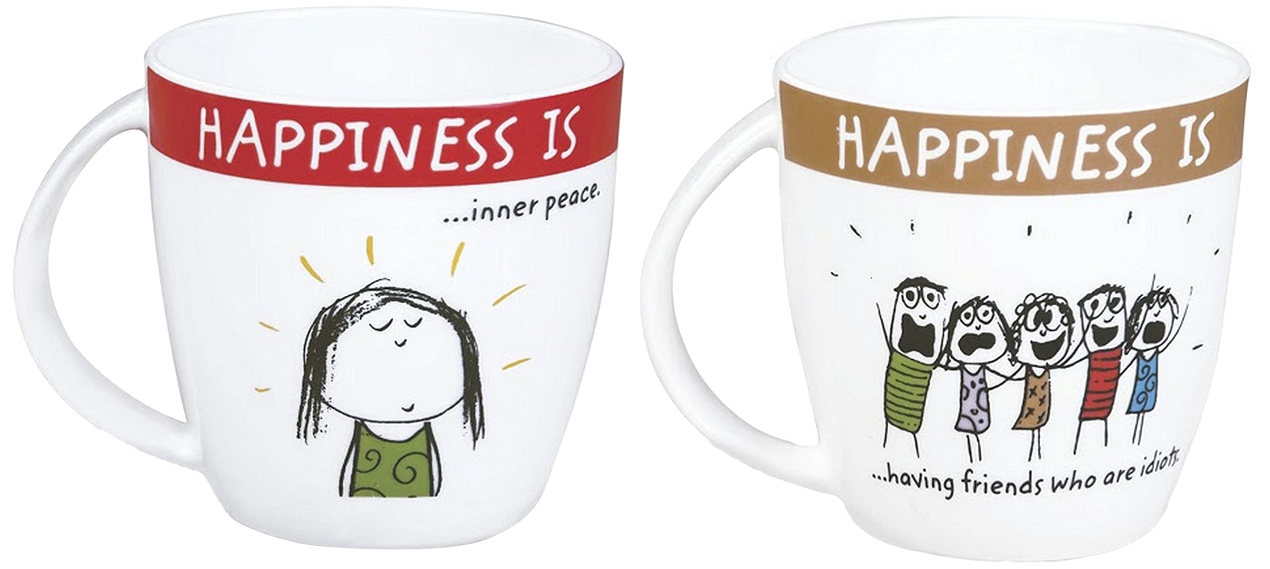 Clay Craft - Happiness Is, Inner Peace Bone China Milk Mug, 270ml/5.6cm, Multicolour