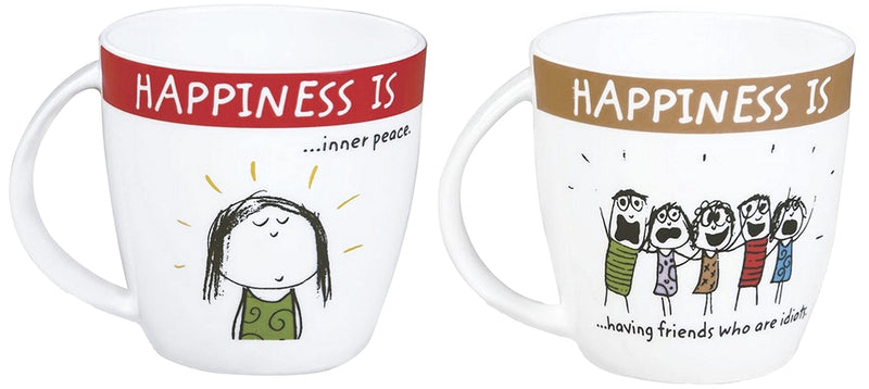 Clay Craft - Happiness Is, Inner Peace Bone China Milk Mug, 270ml/5.6cm, Multicolour