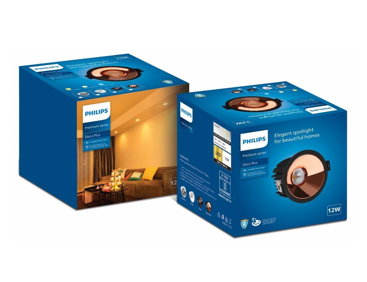 Philips 12W Deco Plus LED COB (Chrome, Warm White, B0F63KR9DV)