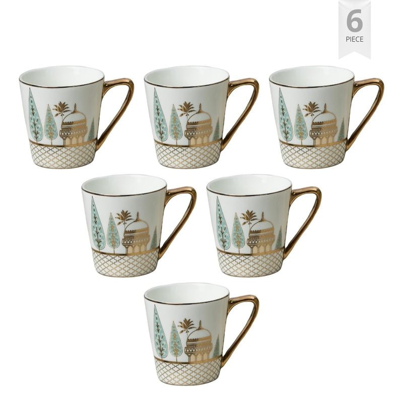 Clay Craft Fine Ceramic Rock Coffee Mug Set of 6-160 Ml Each, Mugs for Coffee, Cups Set, Ideal for Gifting, Perfect for Home & Office, Elegant Ceramic Tea Cup Set (E609)