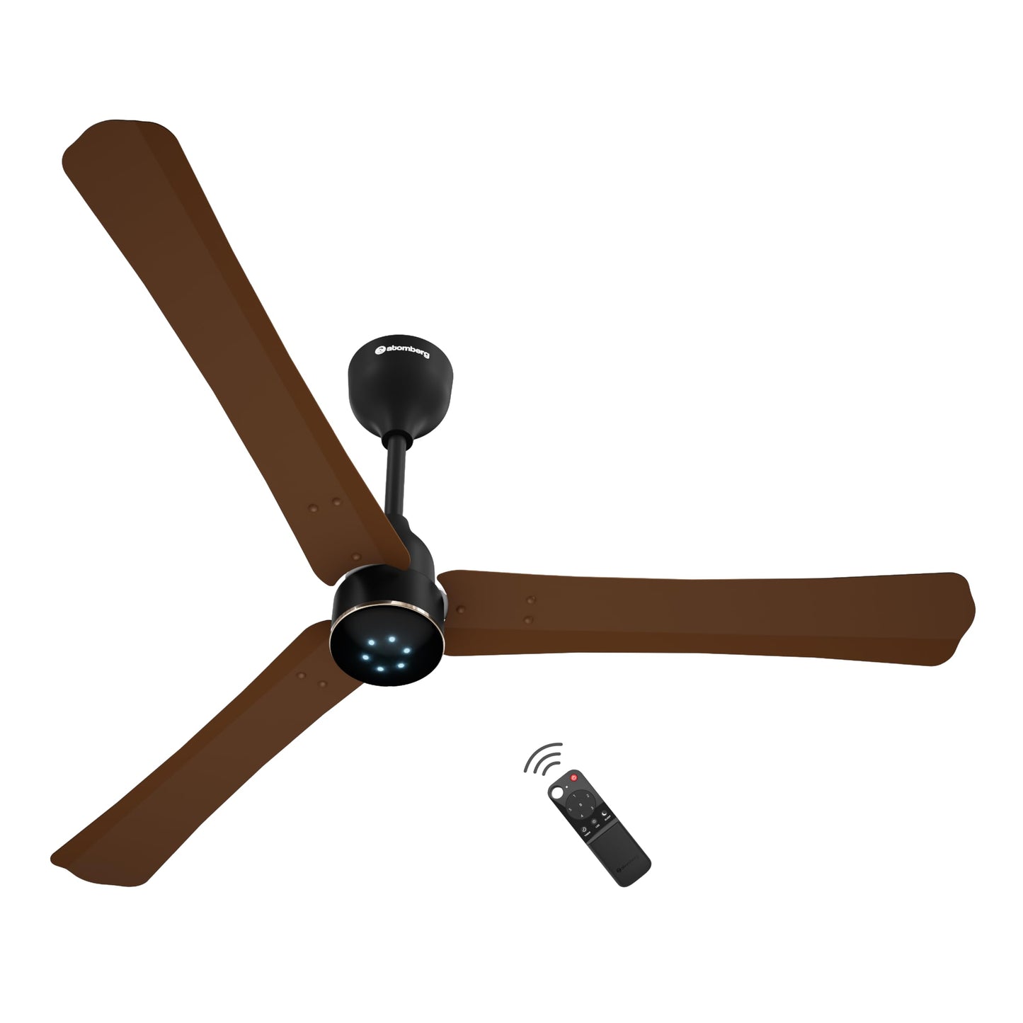 atomberg Renesa Halo Smart Alexa Enabled 1200mm BLDC Ceiling Fan with Remote |BEE 5 star | High Air Delivery |Low noise |LED Speed Indicator |Sleek Design | | 3 Year Warranty| Gloss White & Gold Ring