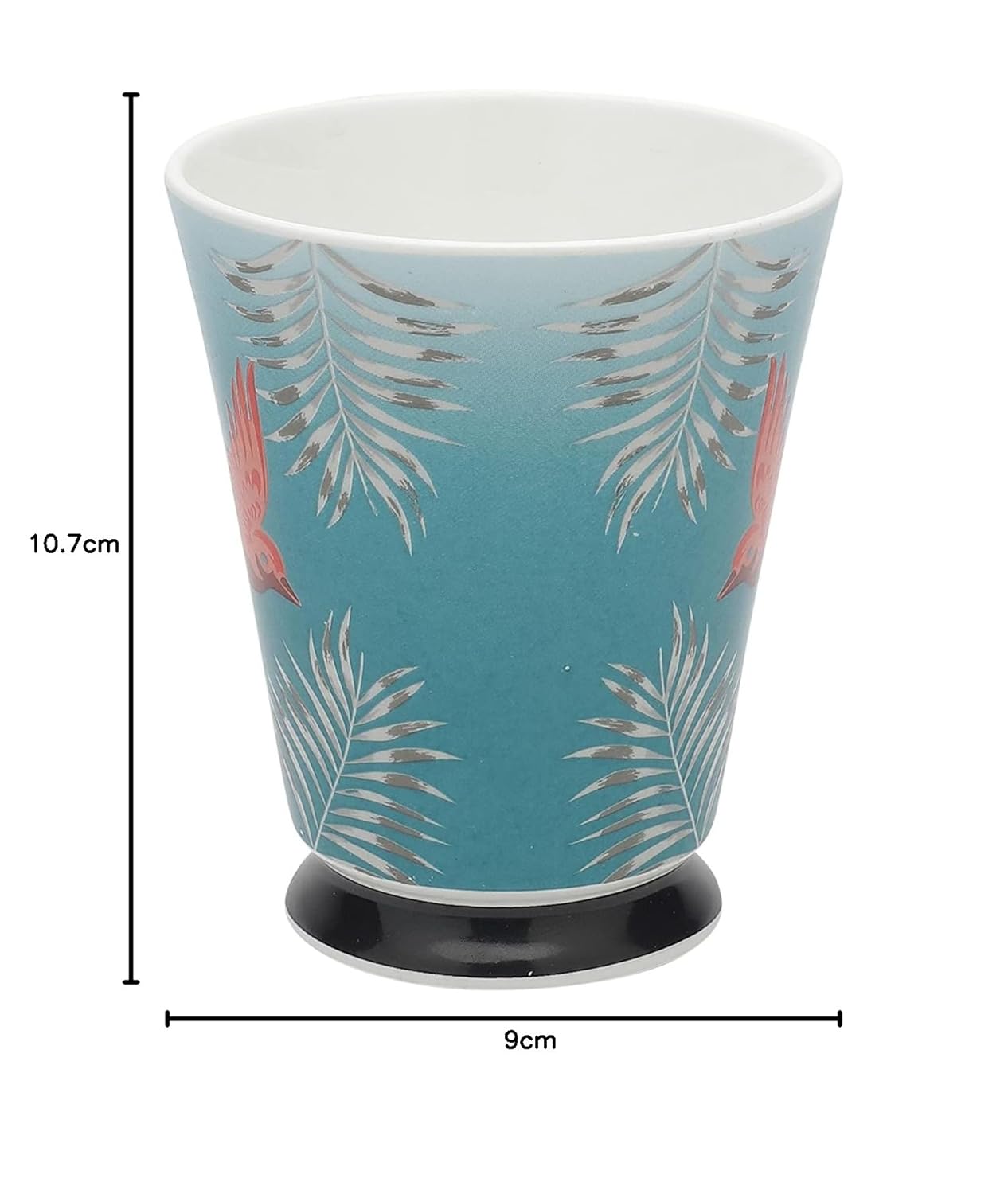 Clay Craft Bute Series Printed Design Ceramic Mug (Blue, Medium, 330ml, CC MM1 BUTE BU408)