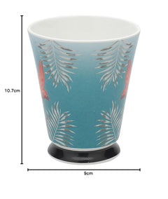 Clay Craft Bute Series Printed Design Ceramic Mug (Blue, Medium, 330ml, CC MM1 BUTE BU408)