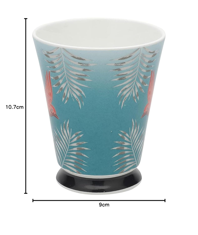 Clay Craft Bute Series Printed Design Ceramic Mug (Blue, Medium, 330ml, CC MM1 BUTE BU408)