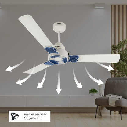 Usha Onio Kappa Beta 1200MM BLDC 5 Star Energy Efflicient, Dust & Oil Resistant Ceiling Fan (White)