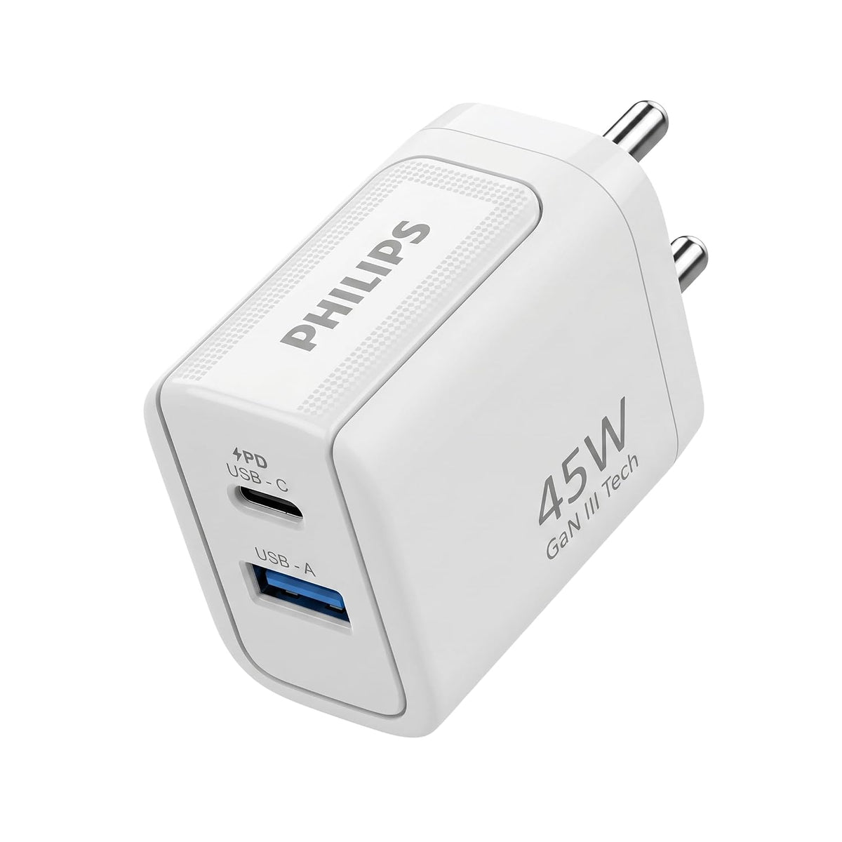 Philips DLP5321NW/94 Gen III Tech 45W Fast Charging Wall Charger (Alba White)