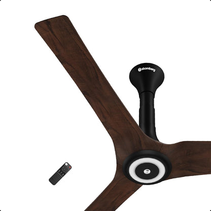 atomberg Aris Starlight 1200mm BLDC Ceiling Fan with Underlight, IoT & Remote Control | Smart Fan with Noiseless Operation (Dark Teakwood)