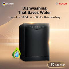 Bosch 13 Place Setting (fits up to 70 utensils) Free-Standing Dishwasher for Indian Utensils (SMS66GB01I)-2
