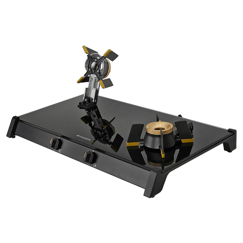 Faber Liftable Burners Freestanding Cooktop | Genius 752 Bk | 75Cm Width | Brass Burners | Manual Ignition | Abs Knobs |