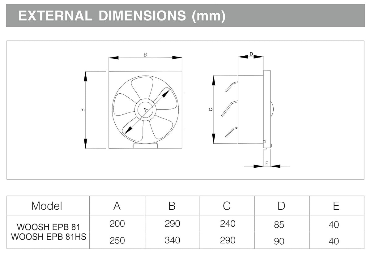 Sujata 250 mm Premium Exhaust Fan for Kitchen, Bathroom & Office
