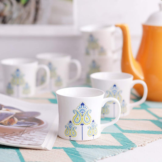 Clay Craft Fine Ceramic Coffee Mugs Set of 6 Perfect for Kitchen and Home Decor