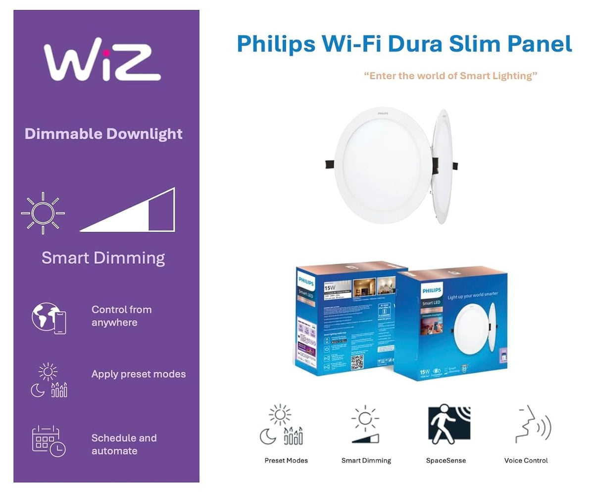 Philips Wi-Fi Dura Slim Panel Dimmable (warm white, B0F8QTVVH5)