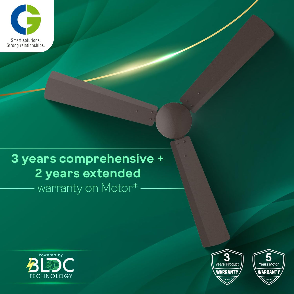 CG Elite Air Prime BLDC 1200 mm Ceiling Fan | 5 Star (Smoke Brown)-5