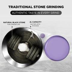 Preethi Power Grind Wet Grinder|150W 2L Stainless Steel Table Top Wet Grinder|Ideal for Making South Indian Batter in Your Kitchen
