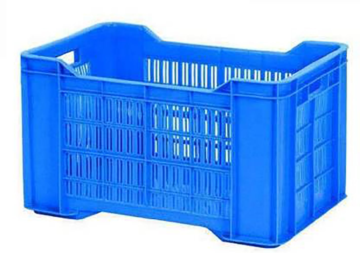 Nilkamal Plastic Rectangular Multipurpose/Vegetable/Fruit/Fish Crate (542 x 360 x 300 mm) Pack of 3 (Blue) 36x54.2x30 cm