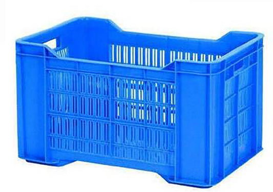 Nilkamal Plastic Rectangular Multipurpose/Vegetable/Fruit/Fish Crate (542 x 360 x 300 mm) Pack of 3 (Blue) 36x54.2x30 cm