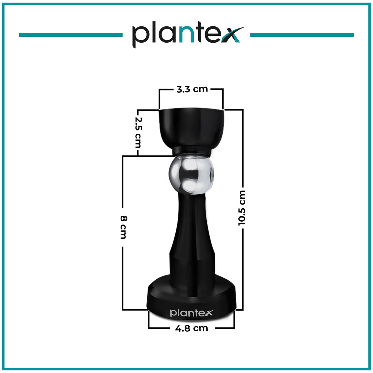 Plantex Stainless Steel 360 Degree 4 inch Door Magnet Stopper for Home/Office/Hotel Wall and Floor Mounted Soft-Catcher to Hold Wooden/Glass/PVC Door Stops - Pack of 2 (Black Finish)-4