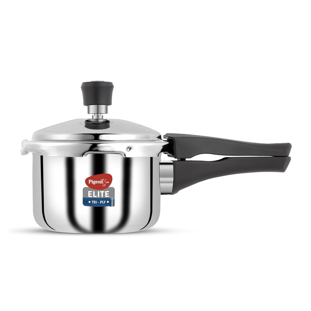 Pigeon by Stovekraft Elite Shine Tri-Ply Body Outer Lid Pressure Cooker, Induction and Gas Stove Compatible