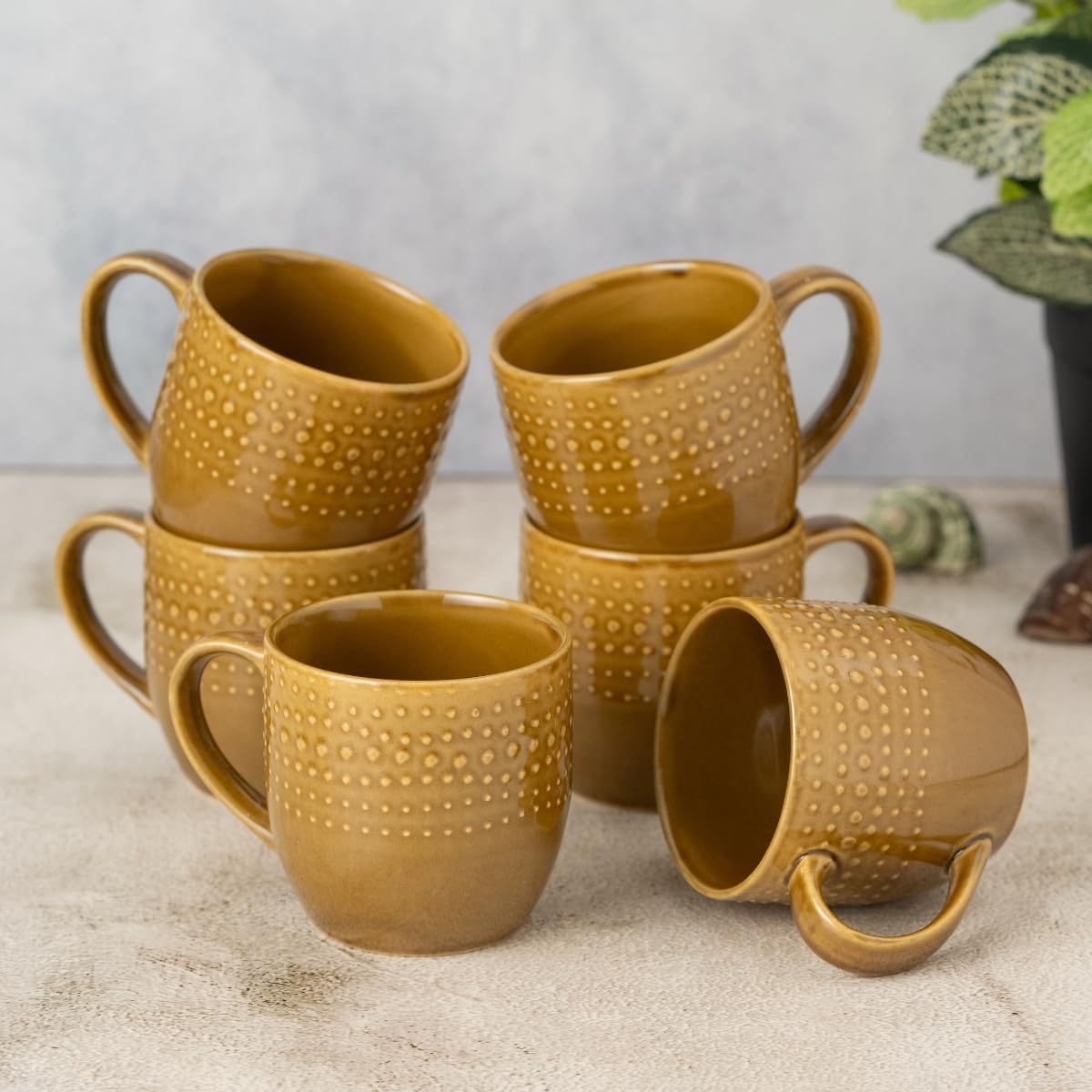 Clay Craft Fine Ceramic Apex Brown Cups & Saucer, Set of 12, Cups for Tea & Coffee, Gift Set, Elegant Design for Home and Kitchen and Can Be Gifted to Your Loved Ones On Any Occassions