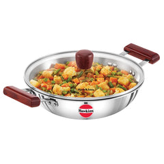 Hawkins 2.5 Litre Deep Fry Pan, Triply Stainless Steel Kadai, Flat Bottom Induction Kadhai, Silver (SSD25)