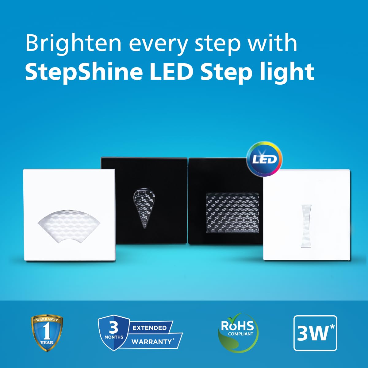 Philips 3W StepShine LED Step Light (White, B0GF8NTYL1)