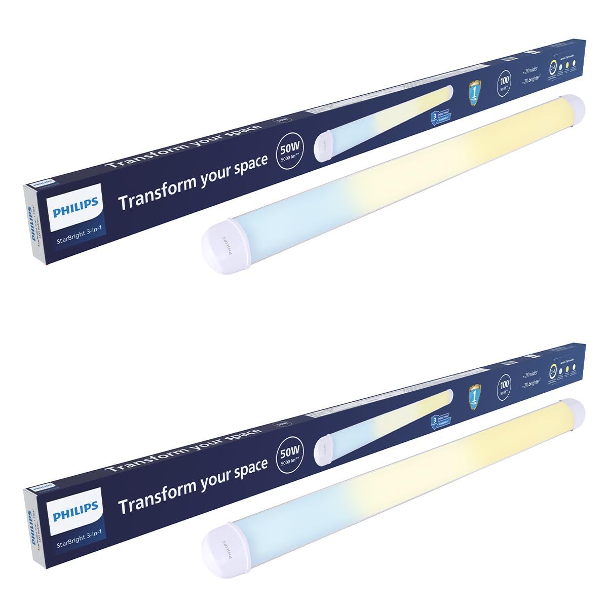 Philips StarBright Wide Nxt 50W Linear LED Batten (Pack of 2)