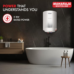 Maharaja Whiteline Energy Efficient Water Heater EDNIS NEO 15L | 4-Star Rated with Polymer-Coated Inner Tank, Smart Inlet Diffuser & Durable Metal Body | Long-Lasting Design with 5-Year Tank Warranty