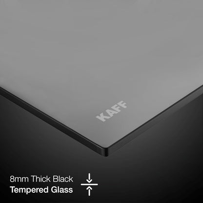 KAFF HBR 784 Built-in Hob/Hobtop 4 Burners, Auto Electric Ignition Glass Top, 78 CM, Powerful Brass Burners, 8 MM Thick Toughened Glass, Enamelled Matt Grills (Black)